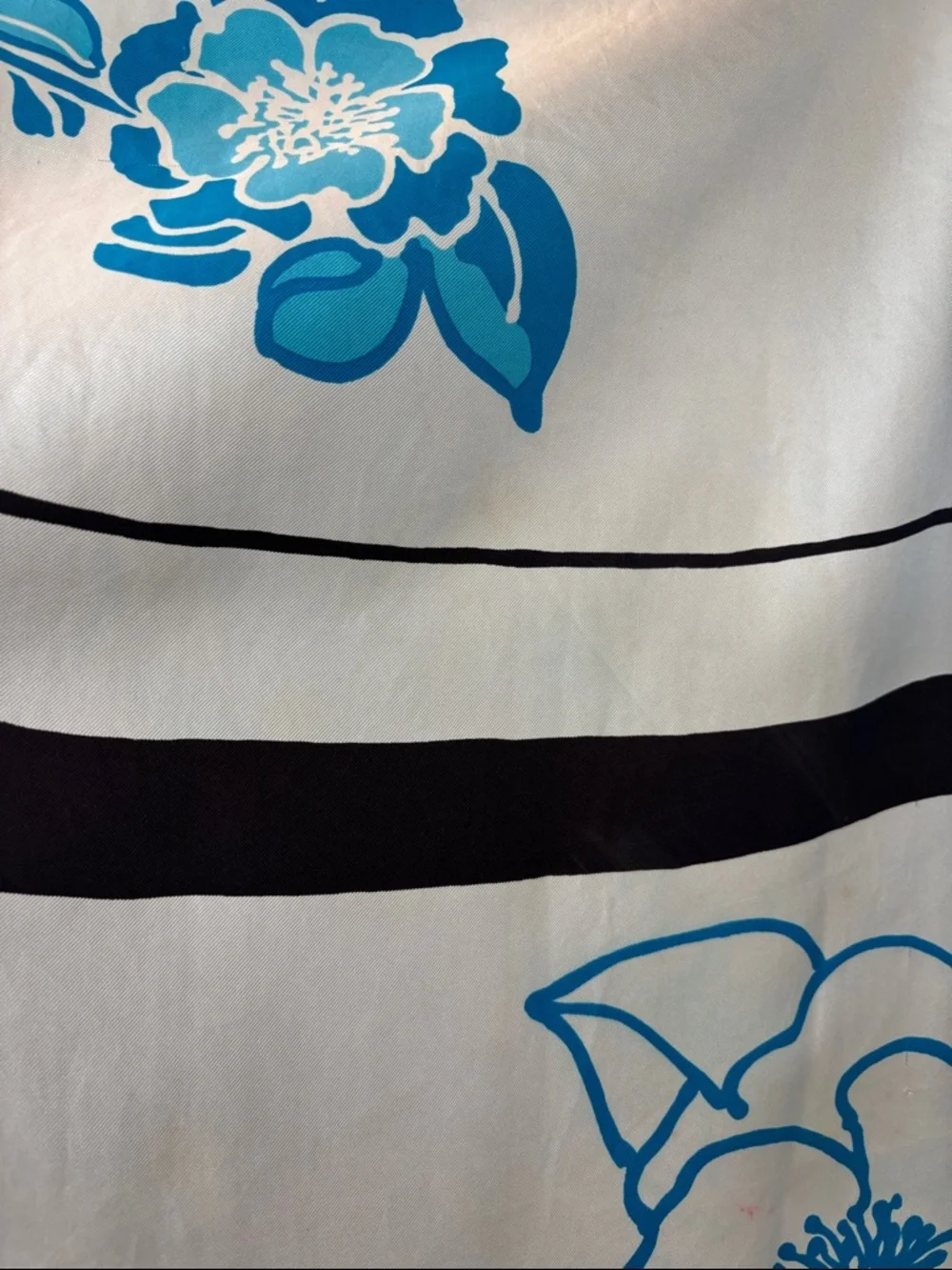 Dior vintage Blue & White Floral Silk Scarf 30”